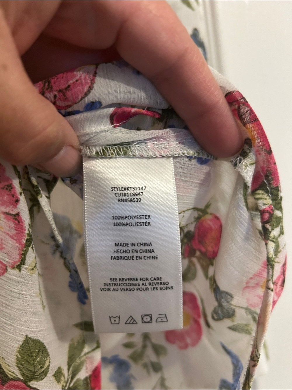 Kut from the Kloth Floral Sheer Button-Front Blouse - Pink/Blue - Medium - Picture 5 of 11